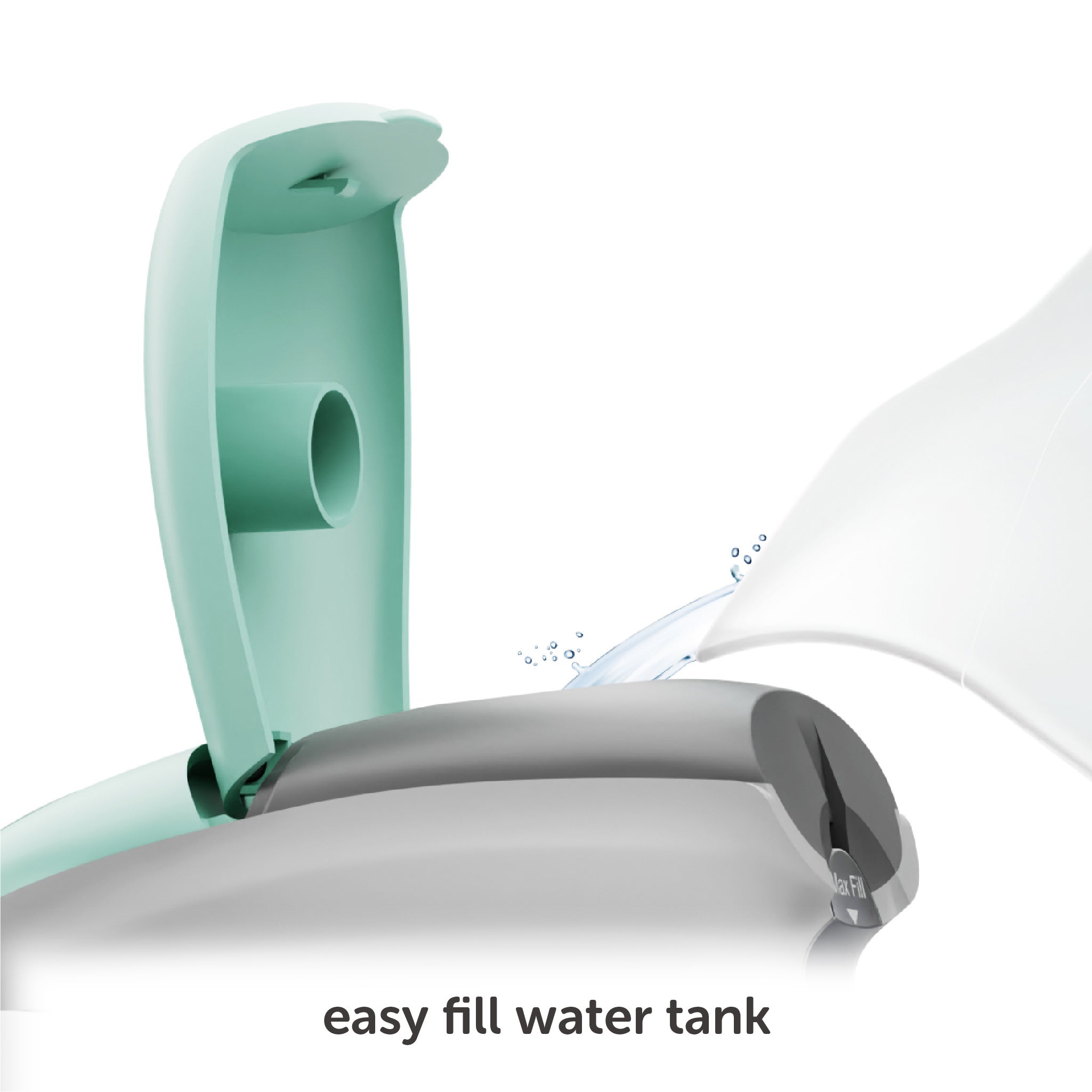 The M3Pro uses tap water and has an easy-to-fill water reservoir with a visible water level.