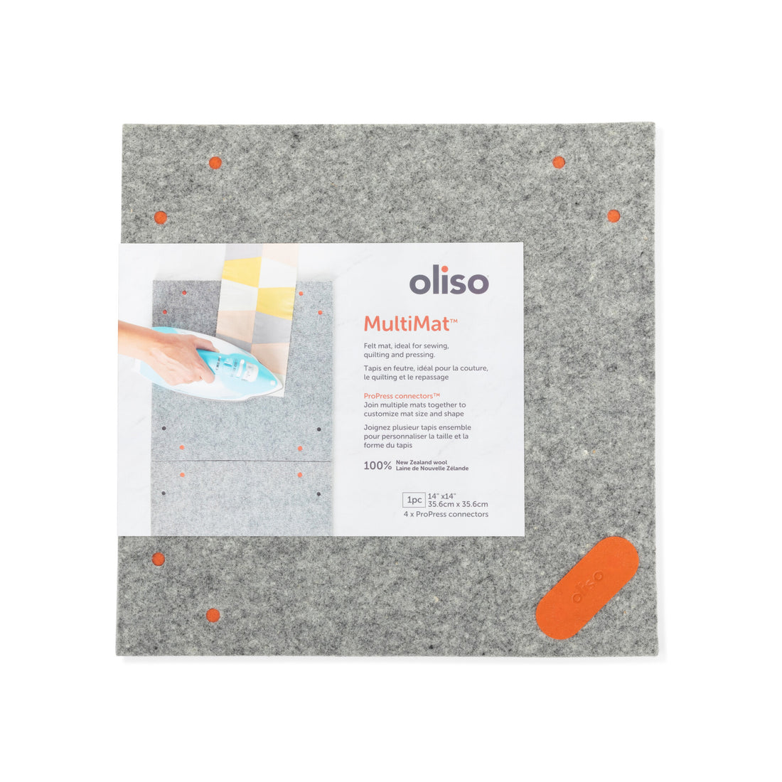 Oliso MultiMat Wool Pressing Mat in packaging – premium heat-resistant ironing surface for quilters and crafters"