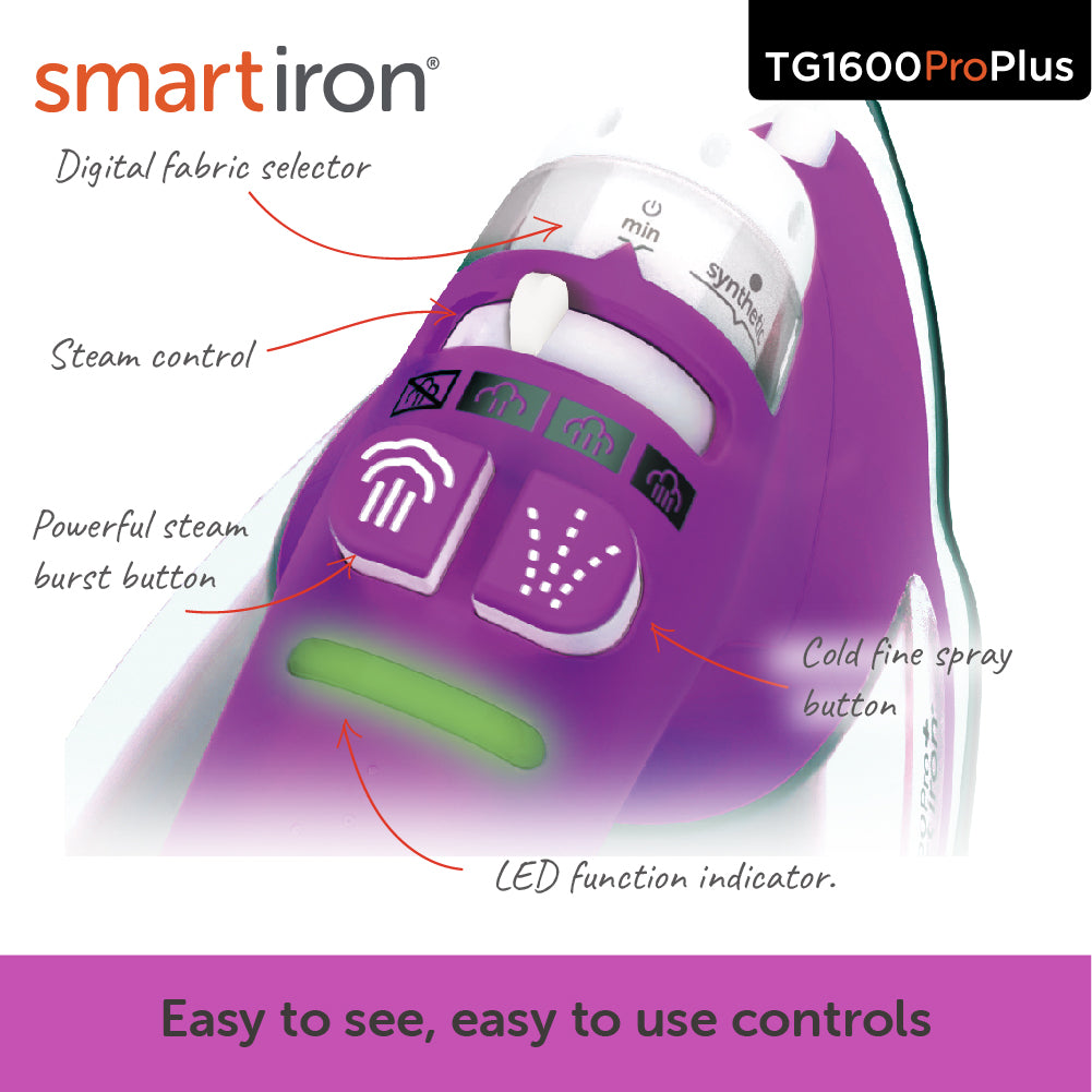 Close up of the controls of the ProPlus iron&