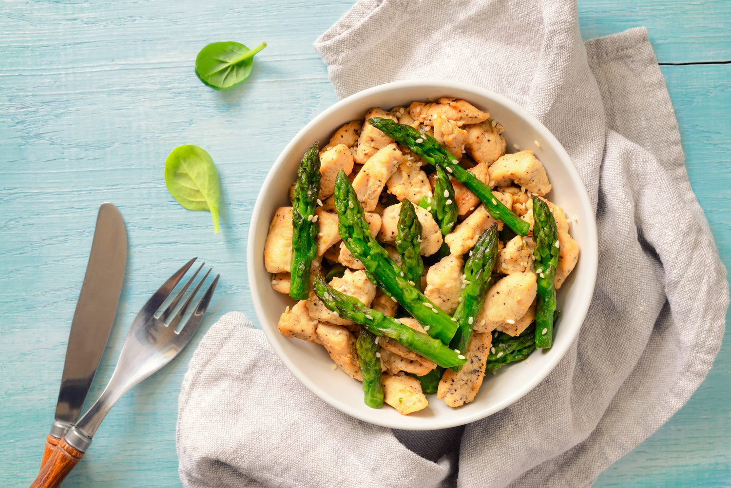 Chinese Style Chicken with Onion and Asparagus