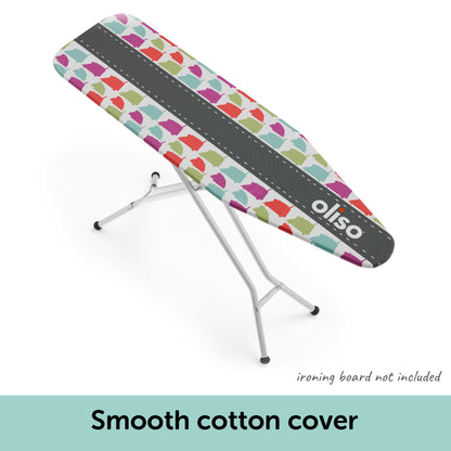 The Oliso ironing board cotton cover provides a smooth, firm surface, ideal for pressing and ironing.