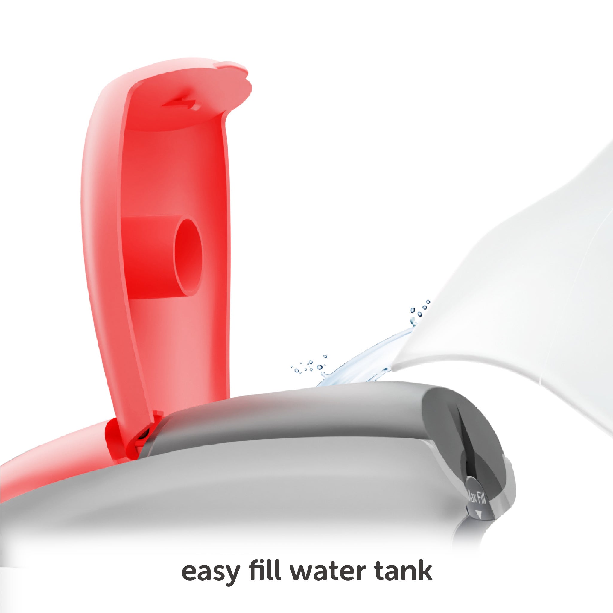 The M3Pro uses tap water and has an easy-to-fill water reservoir with a visible water level.