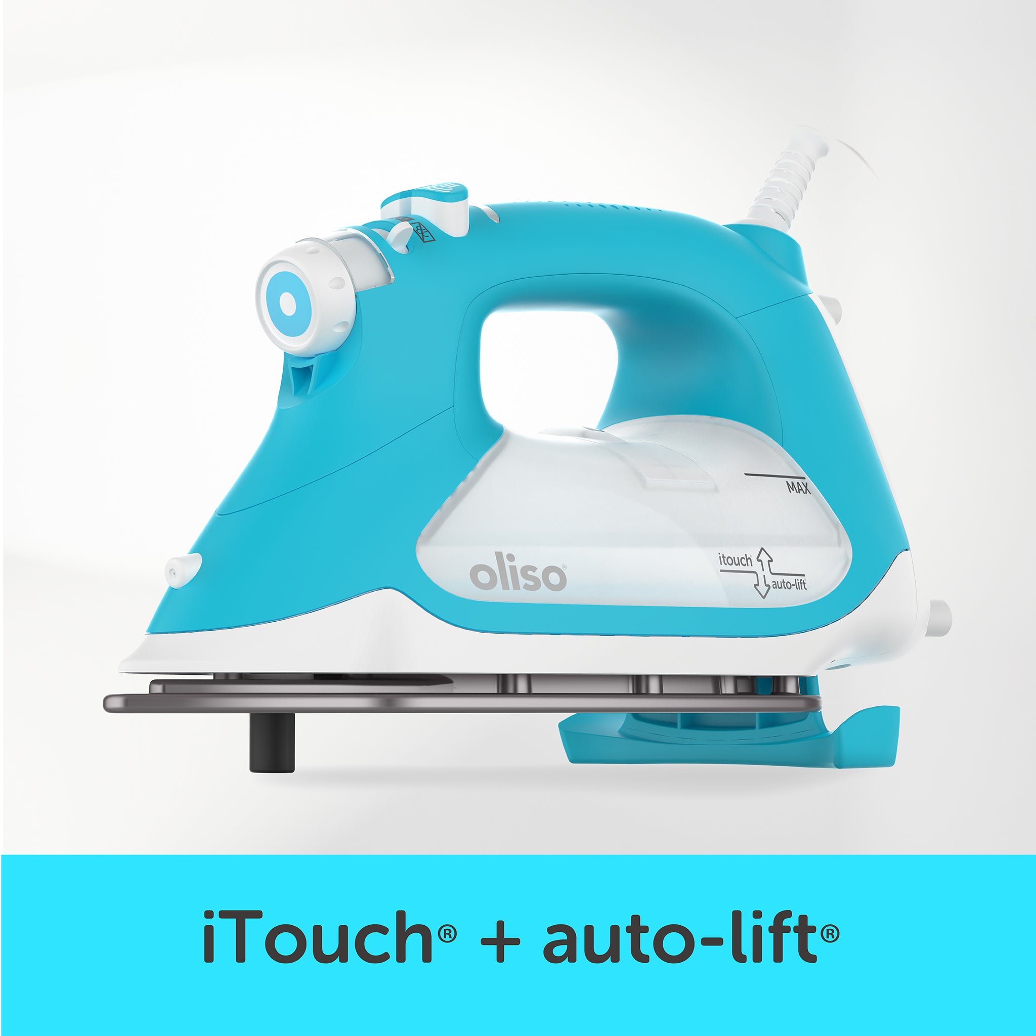 Turquoise ProPlus iron with call outs of it&