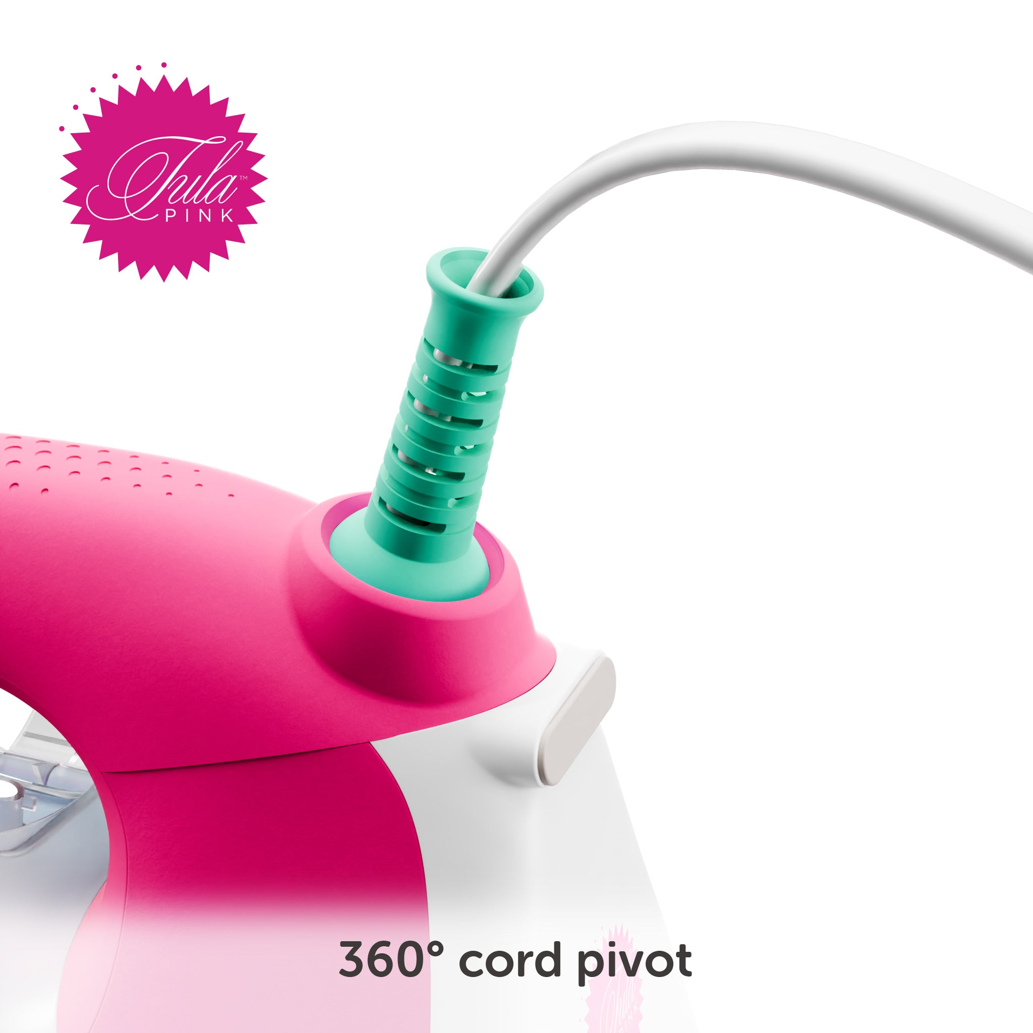 Longest cord in class: 12’ cord with a 360° pivot.