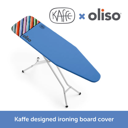 Kaffe by Oliso premium ironing board cover — colorful, artistic design by Kaffe Fassett, fits standard boards, heavy-duty padding for smoother ironing, heat-resistant, durable, vibrant for quilting, sewing and everyday pressing anf ironing.