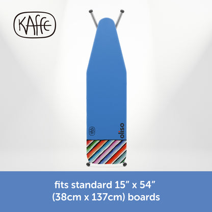 Kaffe by Oliso premium ironing board cover — colorful, artistic design by Kaffe Fassett, fits standard boards, upto 15&quot; x 54&quot;. 38c x 137cm.