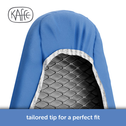 Kaffe by Oliso premium ironing board cover — colorful, artistic design by Kaffe Fassett. With a tailored nose pocket for a good fit and smooth ironing surface.