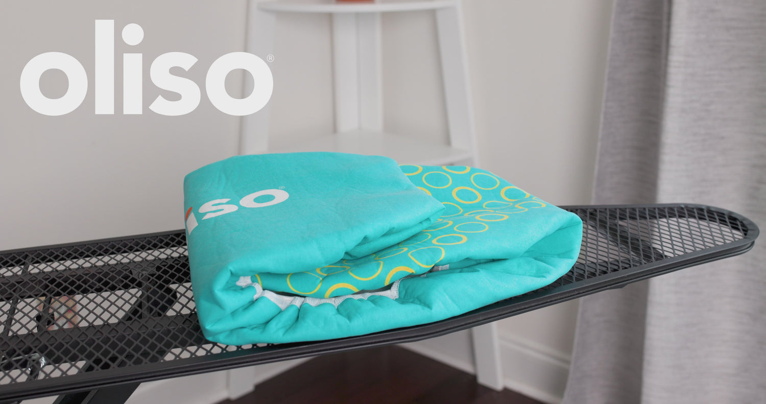Video showing how to install an oliso ironing board cover on a standard 15&quot; x 54&quot; ironing board.