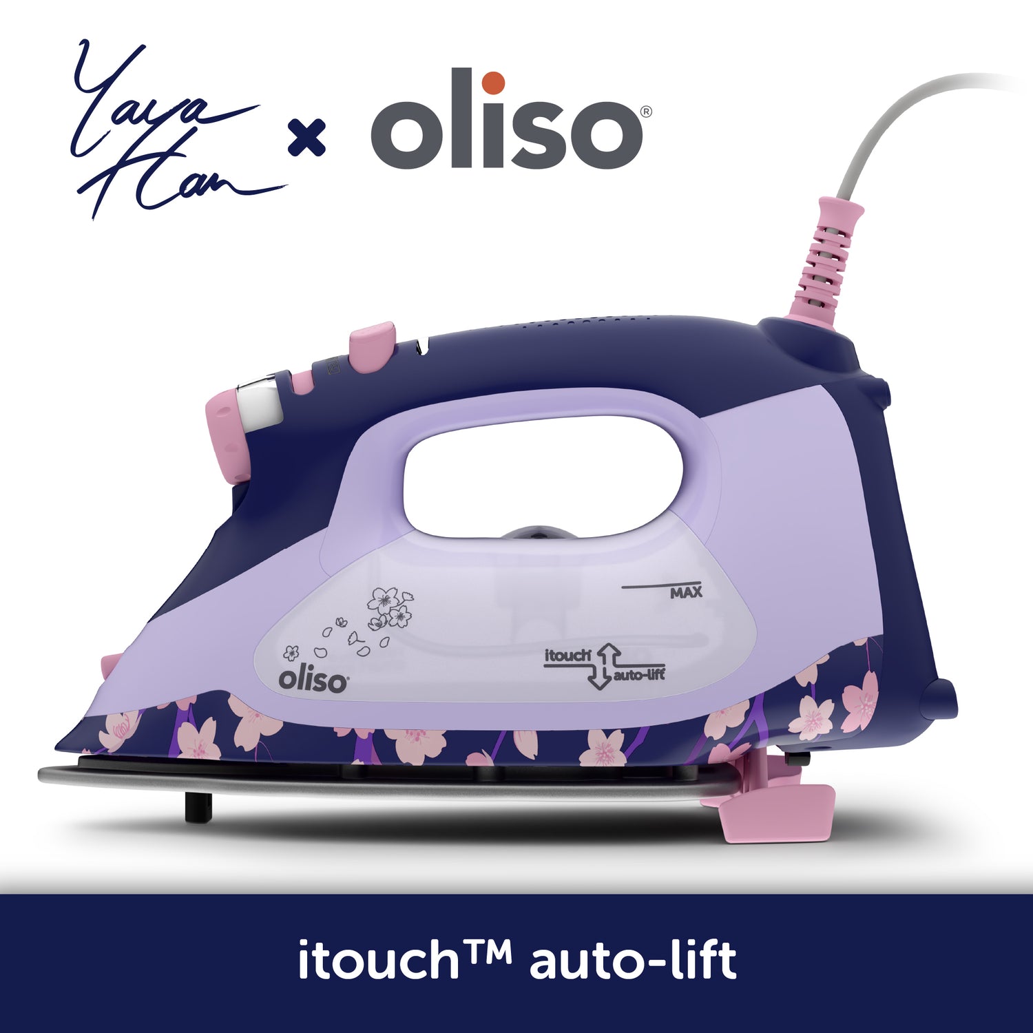 Oliso M3Pro auto-lift smart iron with enhanced iTouch never-lift technology: lifts and lowers with the touch of your hand, preventing burns, saving your wrists, and saving time—ideal for sewing, quilting, and making cosplay costumes.
