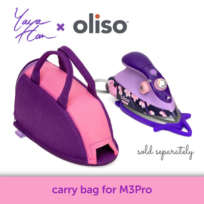  Oliso Yaya Han Carry Bag - cherry blossom edition. Designed to protect your Yaya Han M3Pro iron wherever you go, this durable and stylish bag makes travel effortless—perfect for classes, workshops, and conventions.