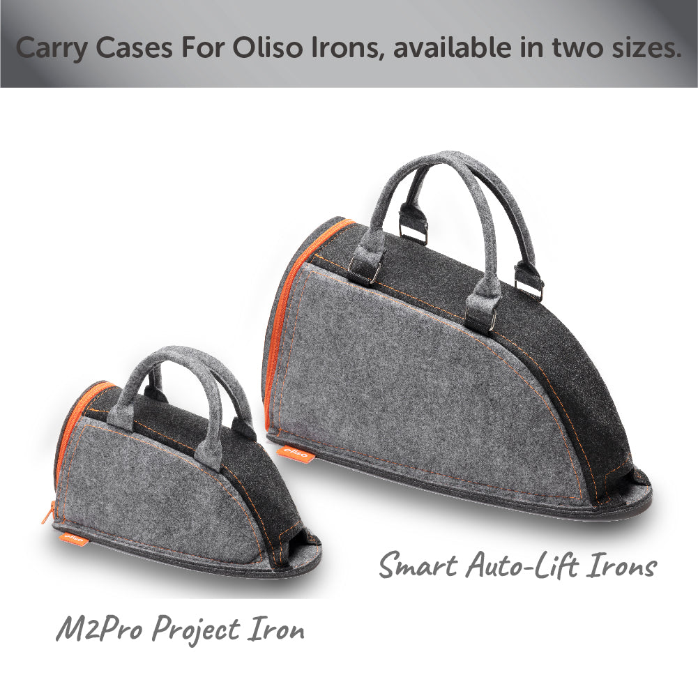 Small and large iron carry bags side by side for size comparison.