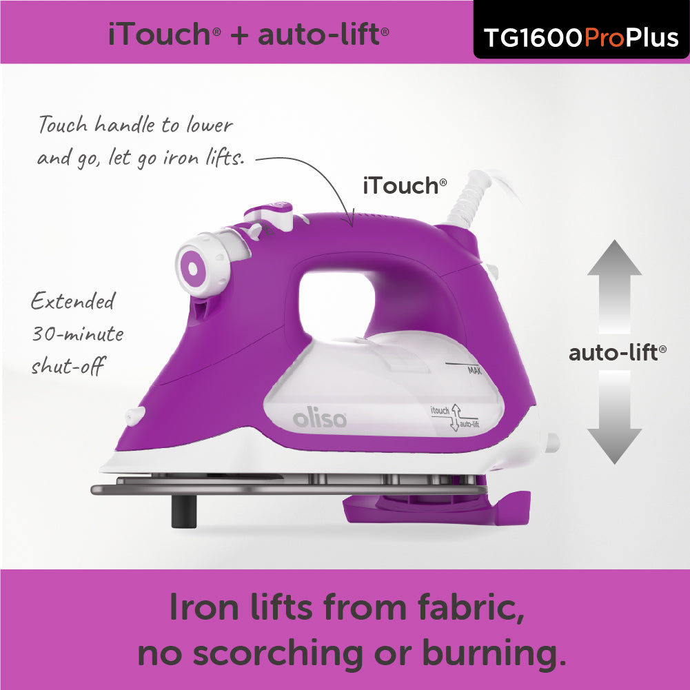 Purple ProPlus iron with call outs of it&